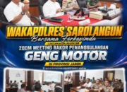 Wakapolres Sarolangun dan Forkopimda Ikuti Rakor Penanggulangan Geng Motor se-Provinsi Jambi