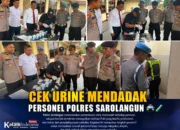 Polres Sarolangun Gelar Tes Urine Mendadak, Wujud Komitmen Ciptakan Institusi Bersih dari Narkoba