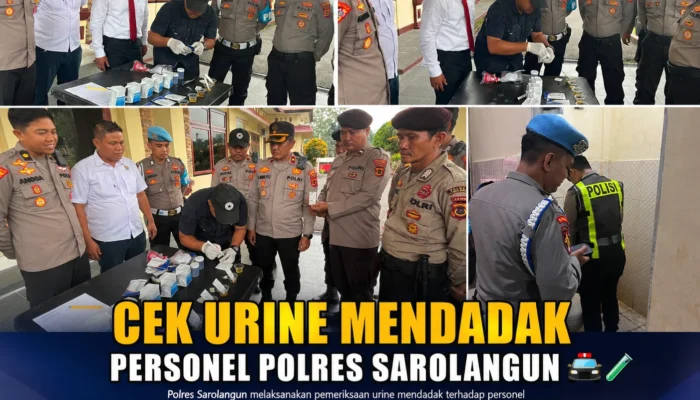 Polres Sarolangun Gelar Tes Urine Mendadak, Wujud Komitmen Ciptakan Institusi Bersih dari Narkoba