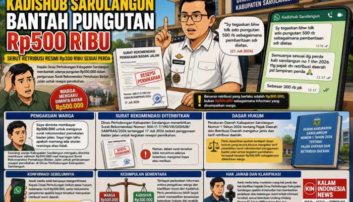 Kadishub Sarolangun Bantah Pungutan Rp500 Ribu, Sebut Retribusi Resmi Rp300 Ribu Sesuai Perda