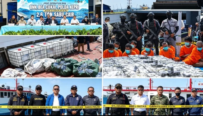 2,6 Ton Metamfetamin Cair Disita di Perairan Karimun, 10 WNA Diamankan