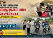 Polsek Bathin VIII Bagikan Masker Gratis, Antisipasi Dampak Kabut Asap di Sarolangun