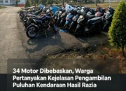 ‎34 Motor Dibebaskan, Warga Pertanyakan Kejelasan Pengambilan Puluhan Kendaraan Hasil Razia