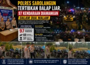 ‎Polres Sarolangun Tertibkan Balap Liar, 97 Kendaraan Diamankan dalam Dua Malam