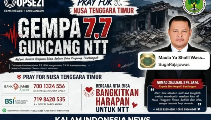 SMA Negeri 1 Sarolangun dan OPSEZI Galang Dana untuk Korban Gempa NTT