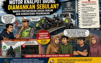 ‎Motor Knalpot Brong Diamankan Sebulan, Warga Pertanyakan Dasar Hukum dan Konsistensi Penindakan
