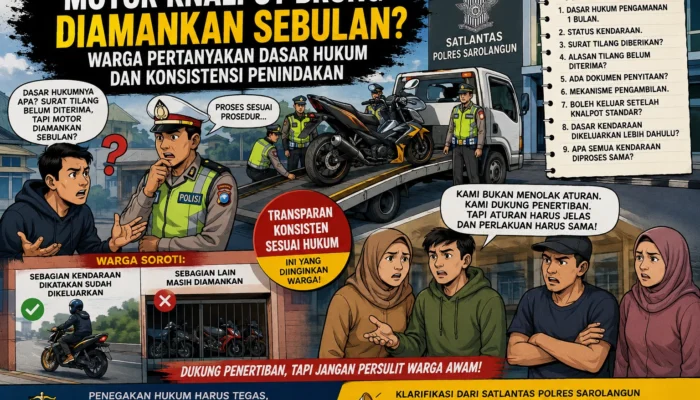 ‎Motor Knalpot Brong Diamankan Sebulan, Warga Pertanyakan Dasar Hukum dan Konsistensi Penindakan
