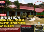 Rehab SDN 110/VII Lubuk Napal Disorot LSM PKP, Papan Proyek Tak Terlihat