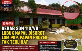 Rehab SDN 110/VII Lubuk Napal Disorot LSM PKP, Papan Proyek Tak Terlihat
