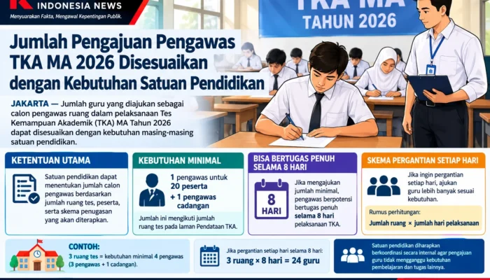 ‎Jumlah Pengajuan Pengawas TKA MA 2026 Disesuaikan dengan Kebutuhan Satuan Pendidikan