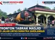 Mobil Tangki CPO Tabrak Masjid di Jalan Lintas Sumatra Sarolangun, Kejadian Terekam Video Warga