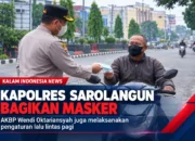 Kapolres Sarolangun AKBP Wendi Oktariansyah Bagikan Masker kepada Pengendara