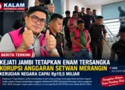 Kejati Jambi Tetapkan Enam Tersangka Korupsi Anggaran Setwan Merangin, Kerugian Negara Rp19,5 Miliar